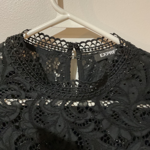 Black Lace Party Ready Express Blouse - Picture 2 of 4